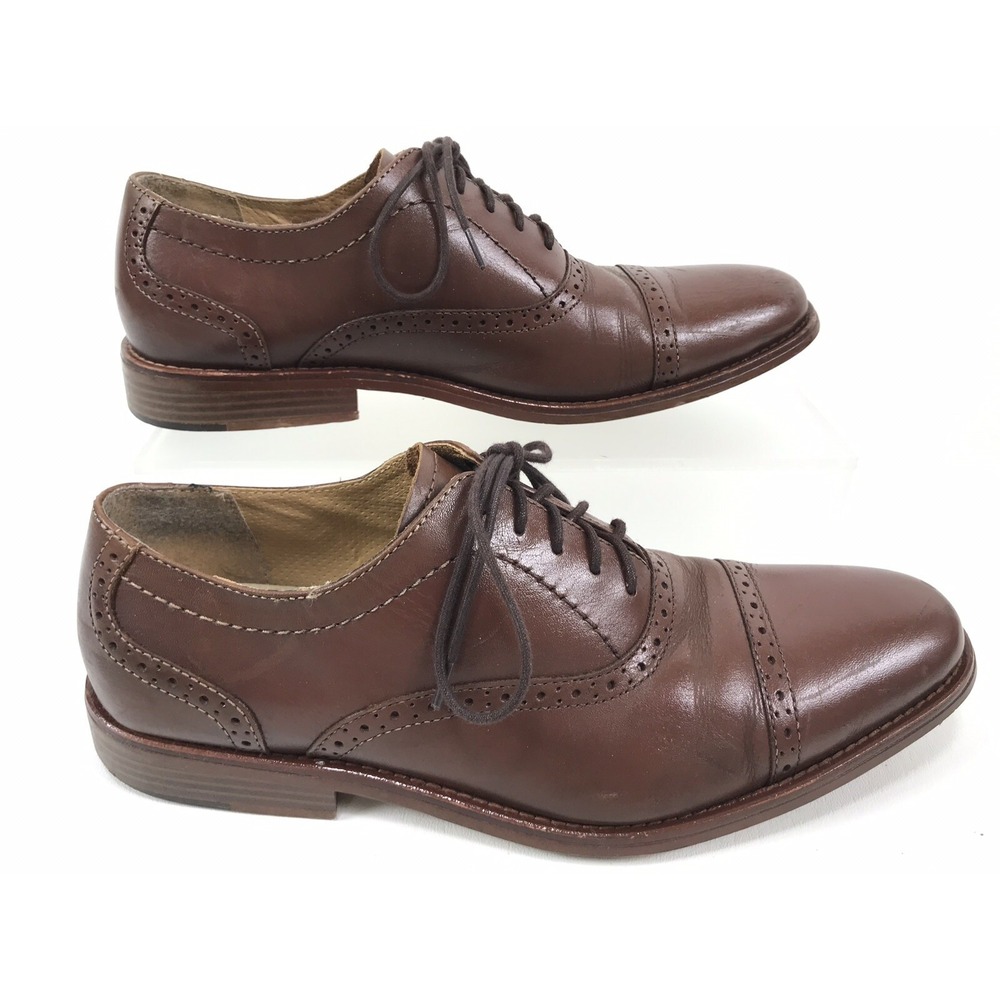 Bass Carnell Oxford Cap Toe Brown Shoes Mens Size 11.5M 70-10132 - Picture 4 of 9